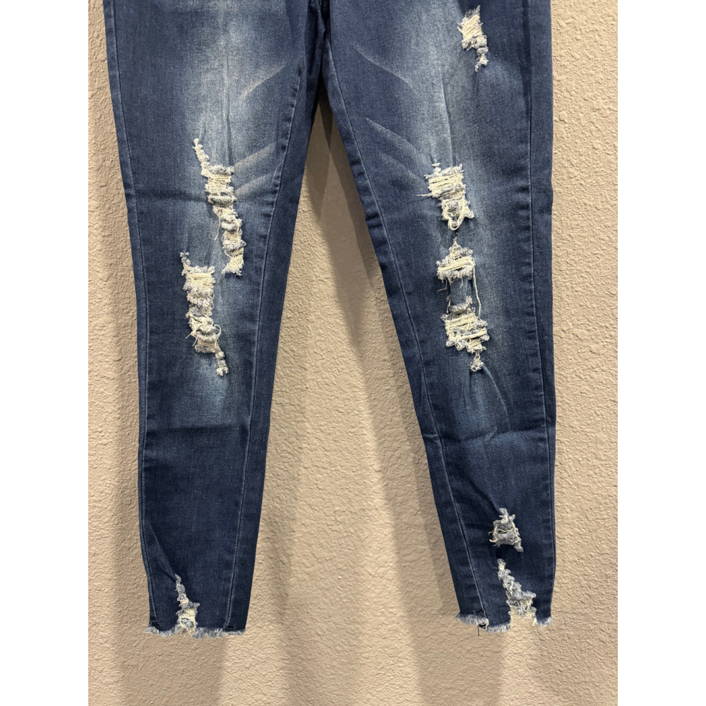 Enjoy Denim Distressed Skinny Jeans in Indigo Wash NWT Sz 8 - Picture 3 of 8